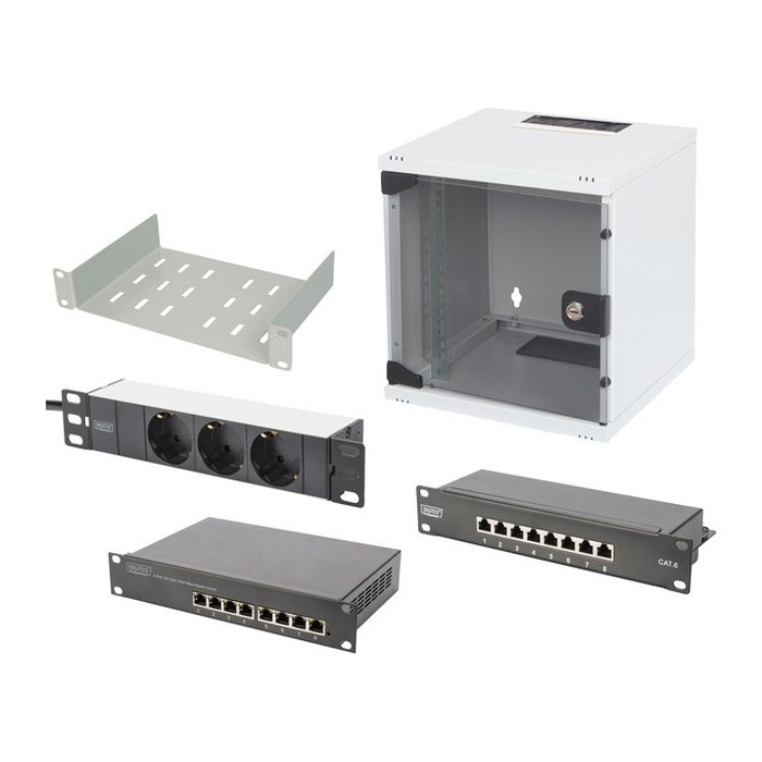 DIGITUS Netzwerk-Set 254 mm (10") - 6HE, 312x300 mm (BxT)