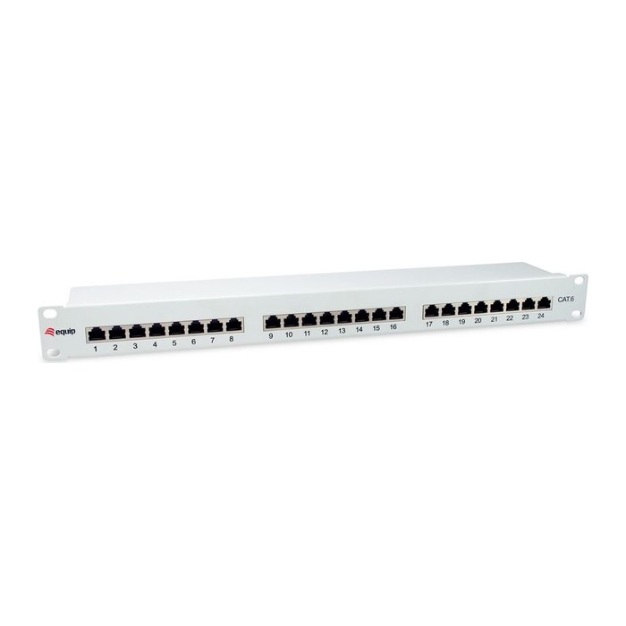Equip 19" Patchpanel 24xRJ45 Cat6 FTP 1U 250MHz RAL7035