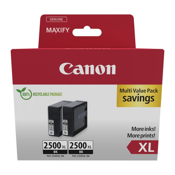 Canon PGI-2500 XL BK TWIN schwarz Druckerpatronen, 2er-Set