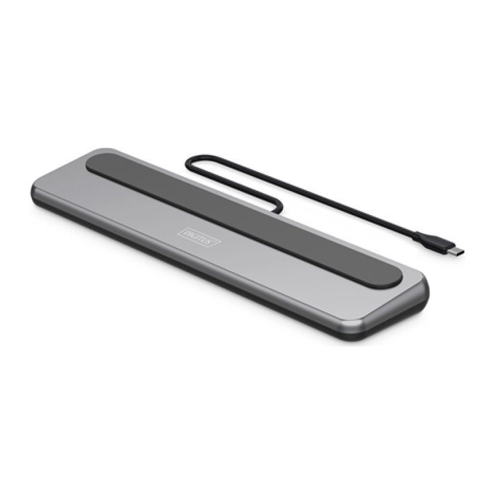 DIGITUS Docking USB-C->HDMI,DP,USBA,USBC,RJ45,PD silber