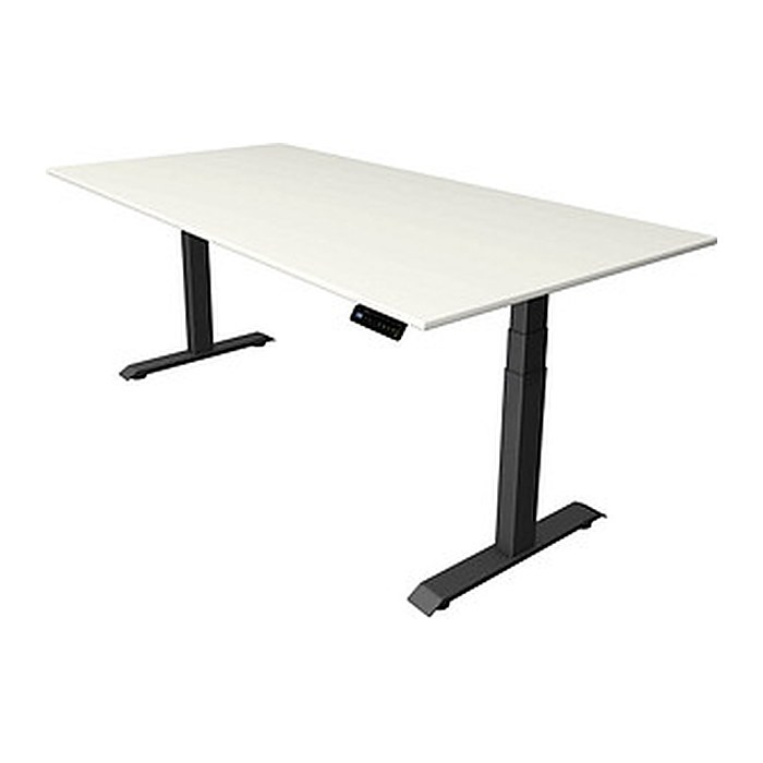 Kerkmann Move 4 elektrisch höhenverstellbarer Schreibtisch weiß rechteckig, T-Fuß-Gestell grau 200,0 x 100,0 cm