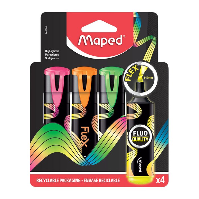 maped FLUO PEPS FLEX Textmarker farbsortiert, 4 St.
