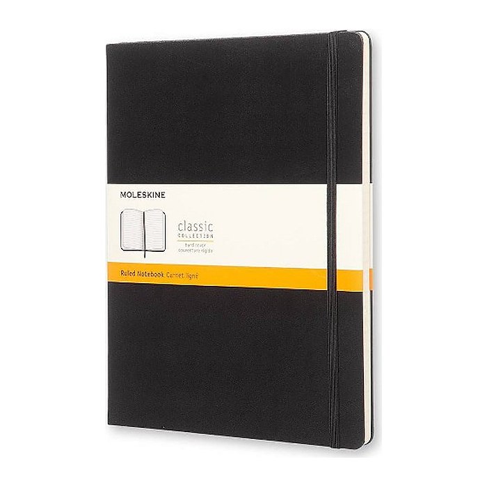 MOLESKINE Notizbuch Classic Collection fester Einband ca. DIN A4 liniert, schwarz Hardcover 192 Seiten, 1 St.