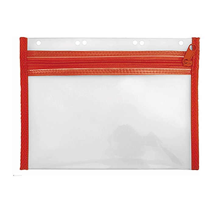VELOFLEX Reißverschlussbeutel VELOBAG® DIN A5 transparent/rot 0,3 mm, 1 St.
