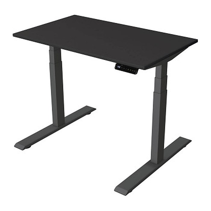 Kerkmann Smart office elektrisch höhenverstellbarer Schreibtisch anthrazit rechteckig, T-Fuß-Gestell grau 100,0 x 60,0 cm