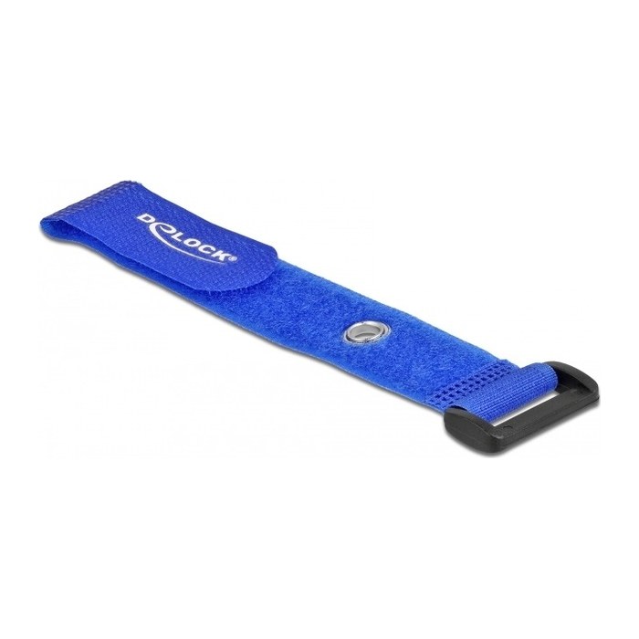 DELOCK Klett-Kabelbinder mit Schlaufe und Befestigungsöse L
