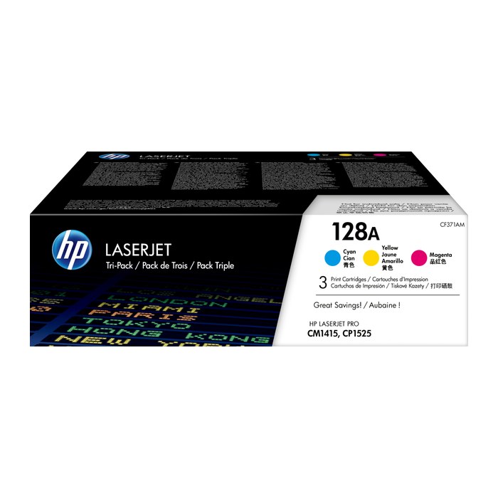 HP 128A (CF371AM) cyan, magenta, gelb Tonerkartuschen, 3er-Set