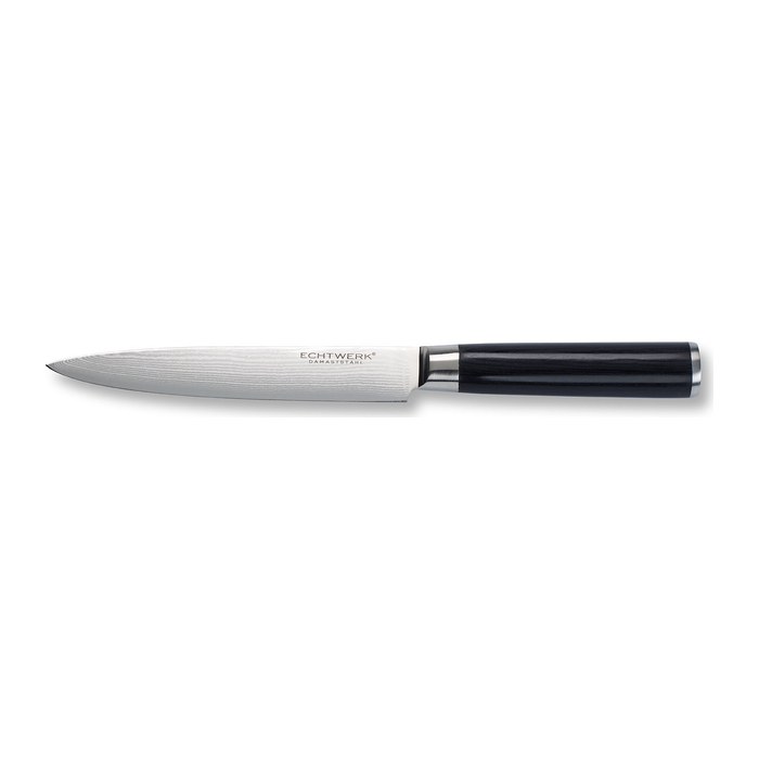 Echtwerk Tranchiermesser Damast silber, schwarz, Klinge: 18,0 cm, 1 St.