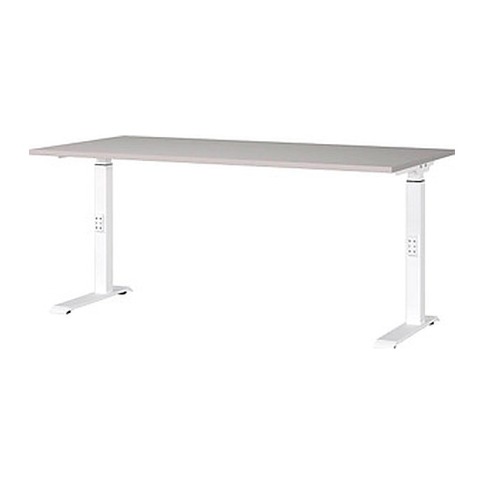 GERMANIA DOWNEY höhenverstellbarer Schreibtisch kaschmir rechteckig, C-Fuß-Gestell weiß 160,0 x 80,0 cm