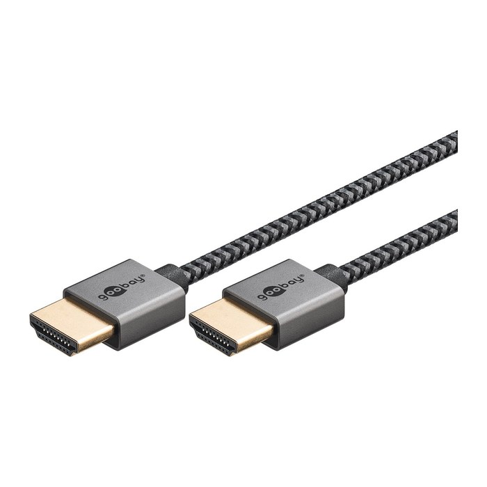 goobay Slim Ultra High-Speed HDMI-Kabel mit Ethernet 1,0 m schwarz, 1 St.