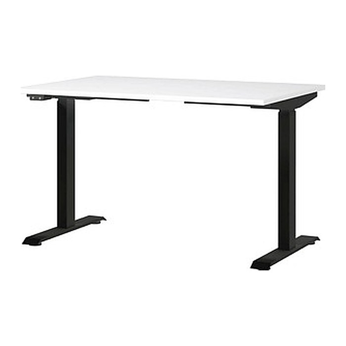 GERMANIA JET höhenverstellbarer Schreibtisch weiß rechteckig, T-Fuß-Gestell schwarz 120,0 x 80,0 cm
