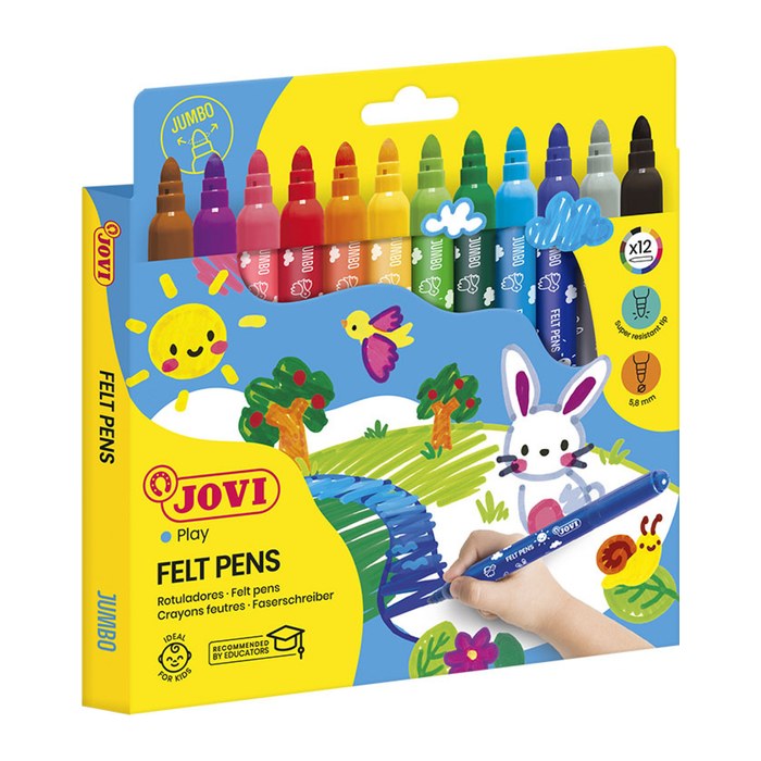 JOVI Jumbo Filzstifte farbsortiert, 12 St.