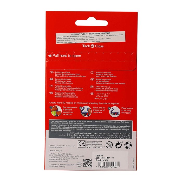 FABER-CASTELL Tack-It Klebeknete, 6 St.
