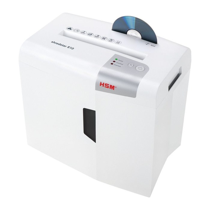 HSM shredstar S10 Aktenvernichter mit Streifenschnitt P-2, 6 mm, bis 10 Blatt, weiß