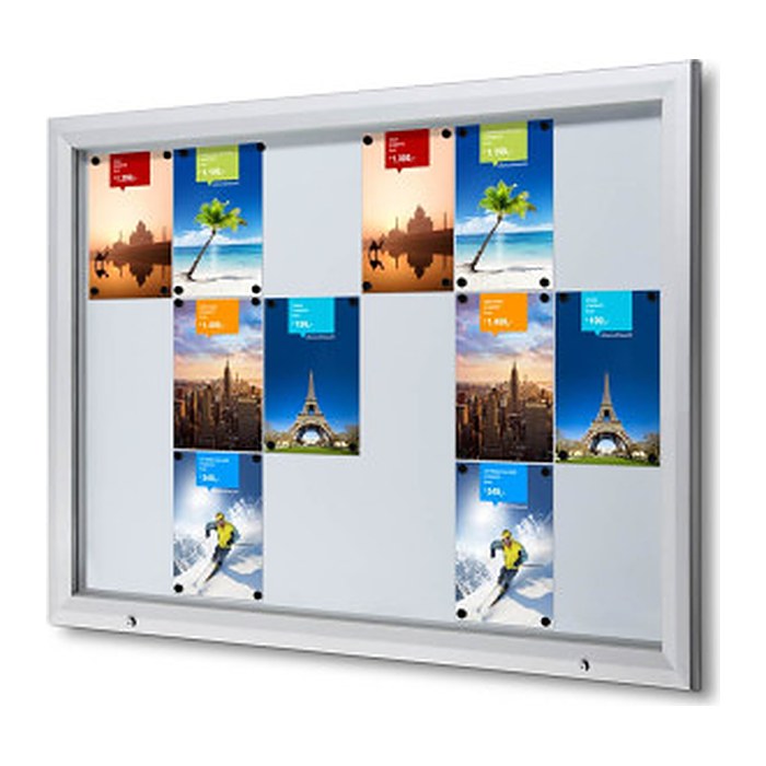 Showdown® Displays Schaukasten T silber 18x DIN A4 146,5 x 4,7 x 106,7 cm, 1 St.