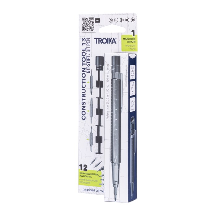 TROIKA® Bit-Schraubendreher CONSTRUCTION TOOL 13 BIT20/TI, 1 Set