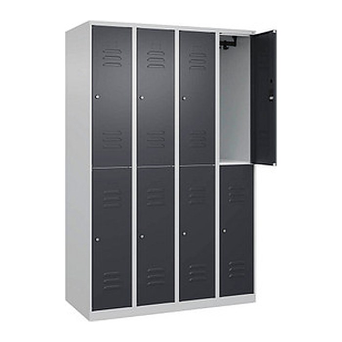 CP Spind Classic Plus anthrazitgrau, lichtgrau 080300-40 S10028, 8 Schließfächer 120,0 x 50,0 x 185,0 cm