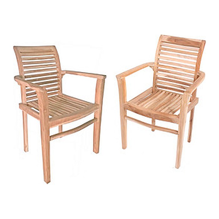 Garden Pleasure Gartenstühle mit Armlehnen JAVA braun, 2 St.