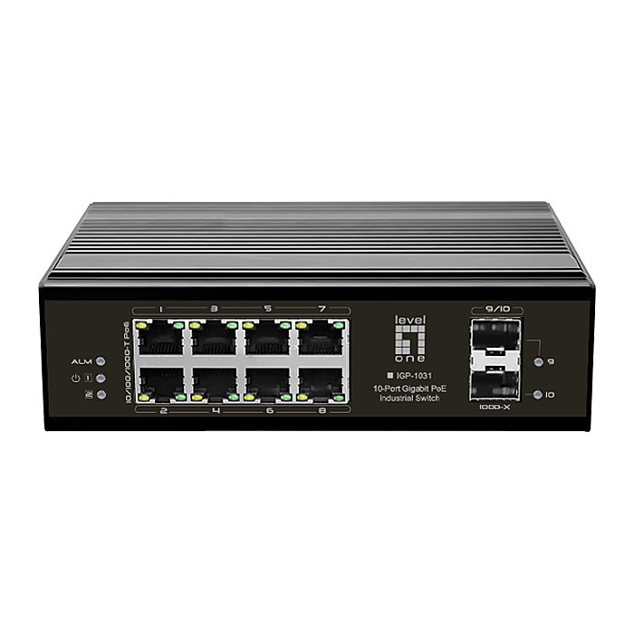 LevelOne Industr.PoE+Switch 8xGE PoE/2xSFP 240W unman.Metall