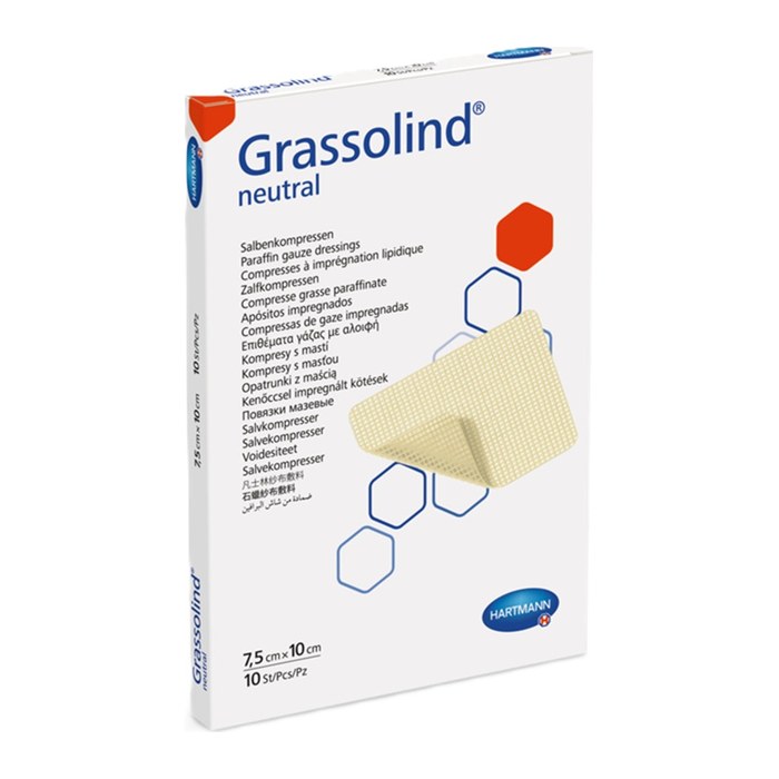 HARTMANN Salbenkompressen Grassolind® 4993130 beige 7,5 x 10,0 cm, 10 St.