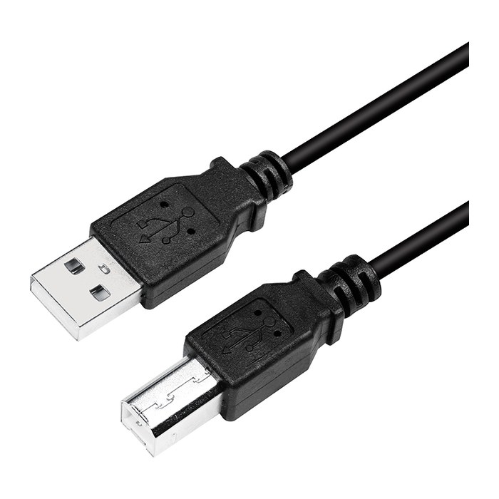 Logilink USB 2.0-Kabel, USB-A/M zu USB-B/M, schwarz, 2 m