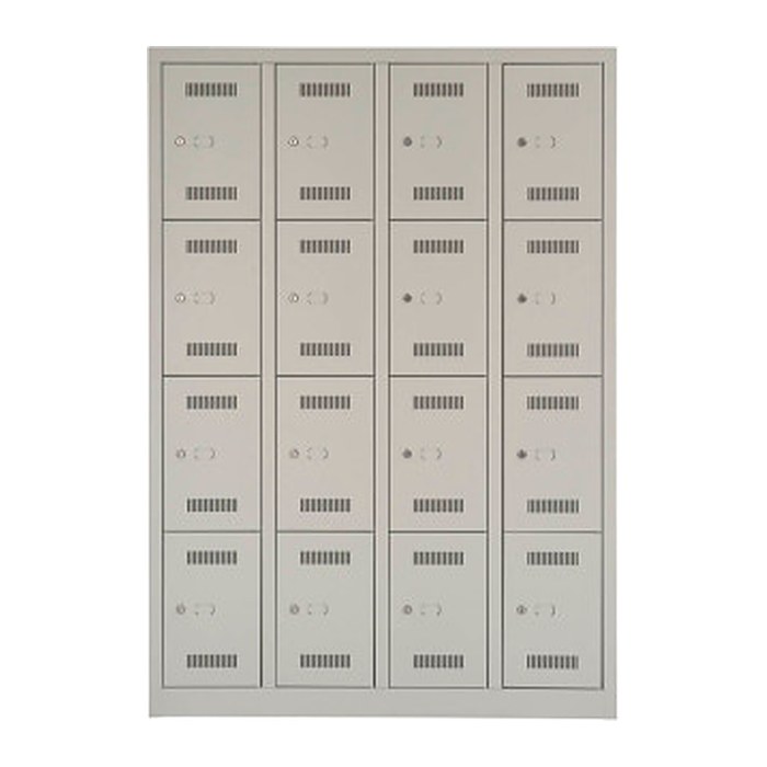 BISLEY Schließfachschrank MonoBloc ML11Q4 lichtgrau ML11Q4645, 16 Schließfächer 118,3 x 50,0 x 170,0 cm
