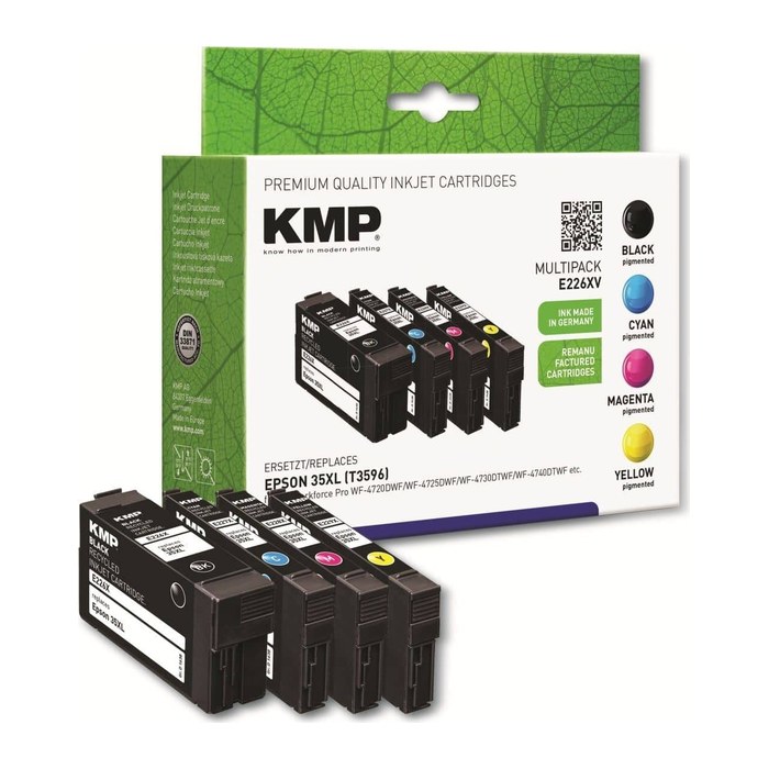 KMP E226XV schwarz, cyan, magenta, gelb Druckerpatronen kompatibel zu EPSON 35XL / T3596XL, 4er-Set
