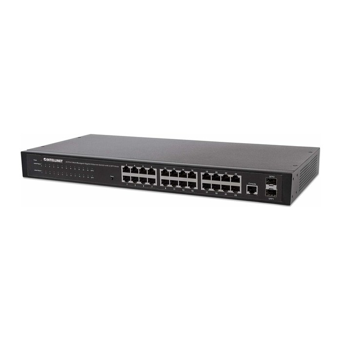 INTELLINET Switch 24x GE Web-Managed Rackmount 2x SFP