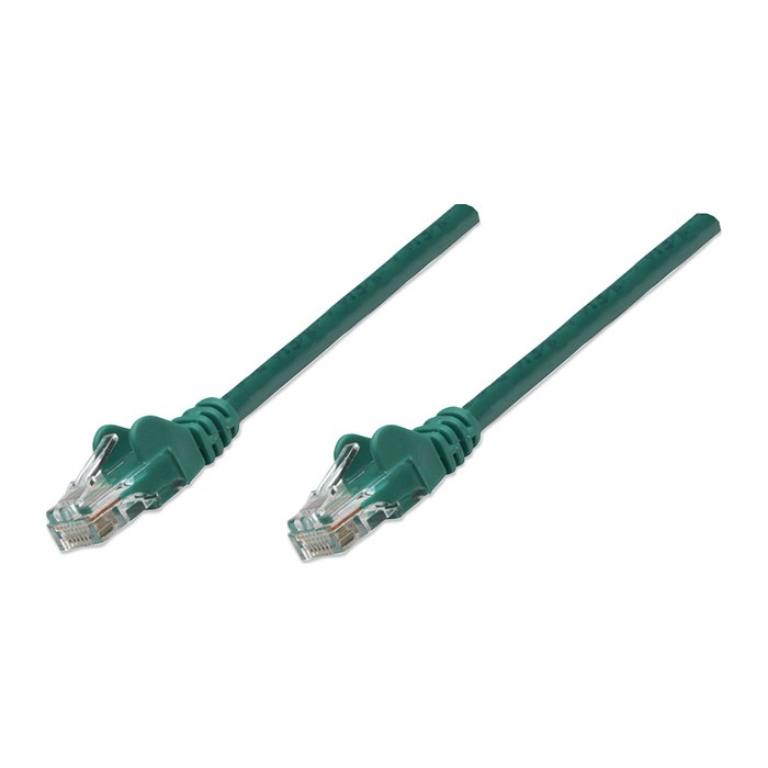 INTELLINET Patchkabel RJ45 U/UTP Cat5e 10m Hebelschutz grün