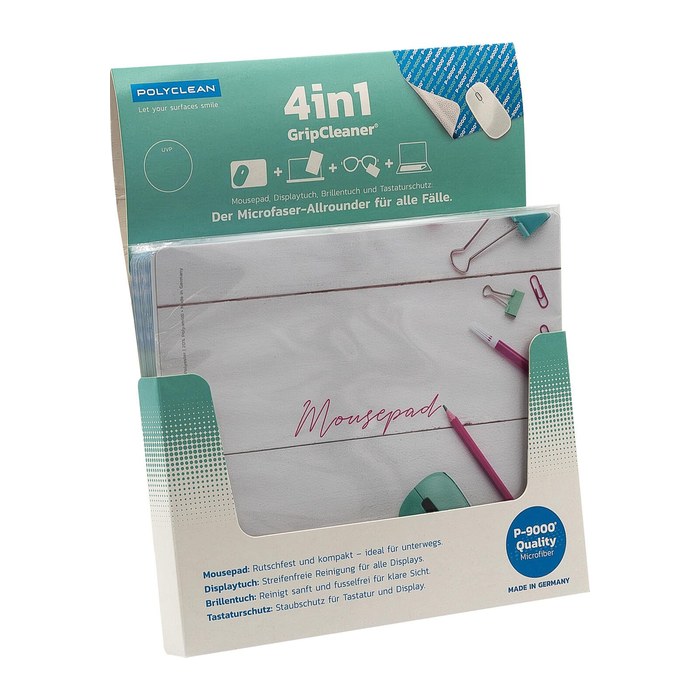 POLYCLEAN Mousepad 4-in-1 weiß