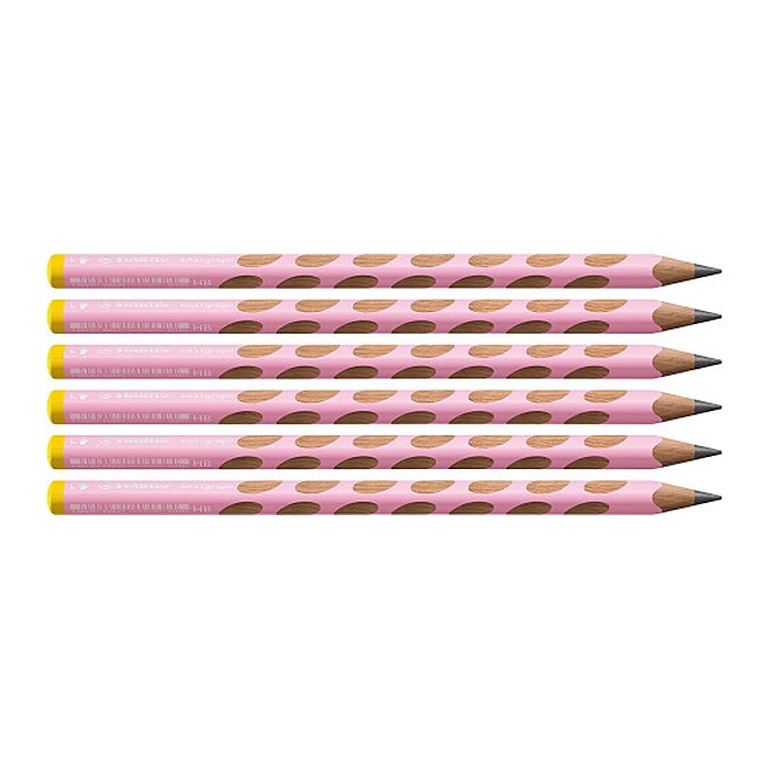 STABILO EASYgraph Linkshänder-Bleistifte HB pastell-pink, 6 St.