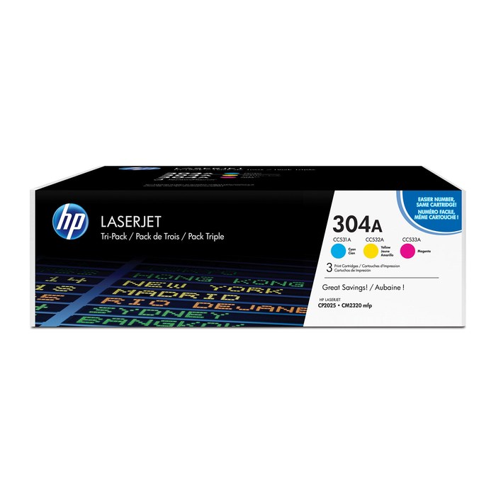 HP 304A 3x Dreifarbig LaserJet Tonerpatrone