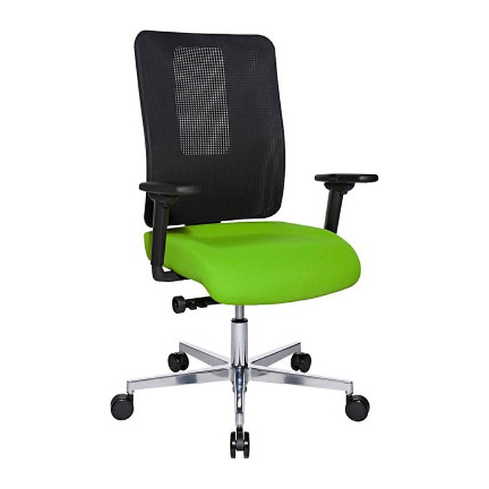 Topstar Bürostuhl Sitness Open X (N) Deluxe Alu mit Schiebesitz, OX39WTW2 T350 Stoff grün, Gestell alu