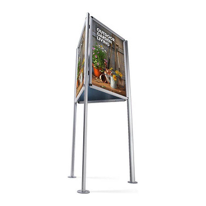 Showdown® Displays Kundenstopper silber DIN A1 3 Fächer 74,4 x 64,5 x 181,0 cm, 1 St.