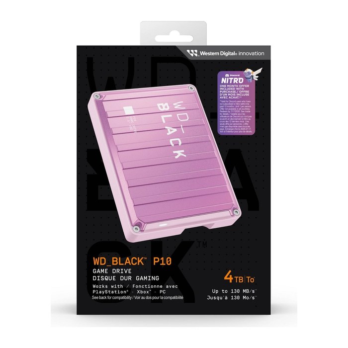 Western Digital WD_BLACK P10 Game Drive 4 TB externe HDD-Festplatte pink