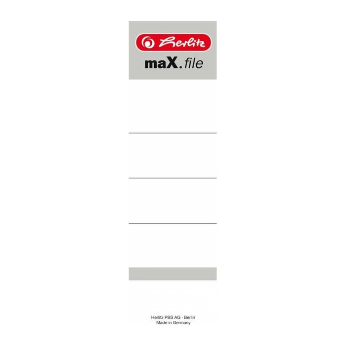 herlitz Einsteck-Rückenschilder maX.file weiß für 8,0 cm Rückenbreite, 10 St.