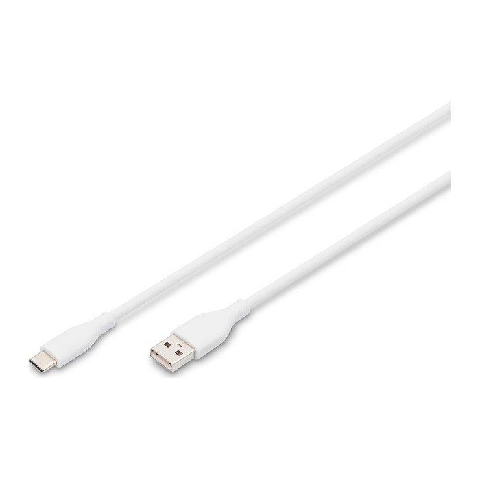 DIGITUS USB 2.0 Kabel Typ C -A Silikon St/St 2m weiß