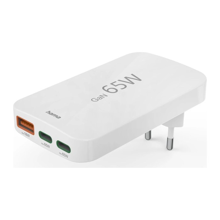 hama flacher Mini Ladeadapter weiß, 65 Watt