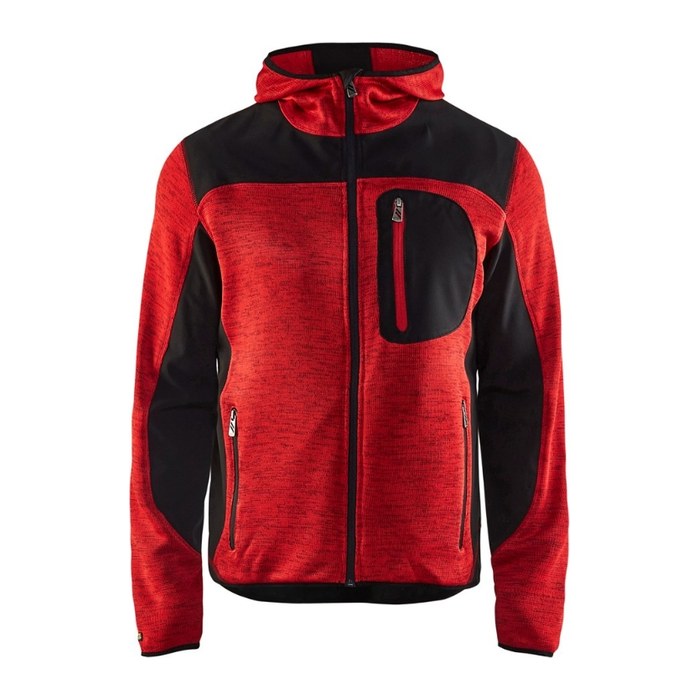 BLAKLÄDER® Herren Strickjacke 4930 rot/schwarz Größe L
