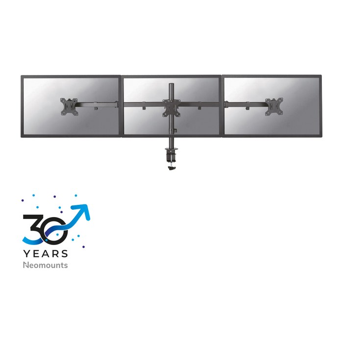 Neomounts Monitor-Halterung FPMA-D550D3BLACK schwarz für 3 Monitore, Tischklemme, Tischbohrung