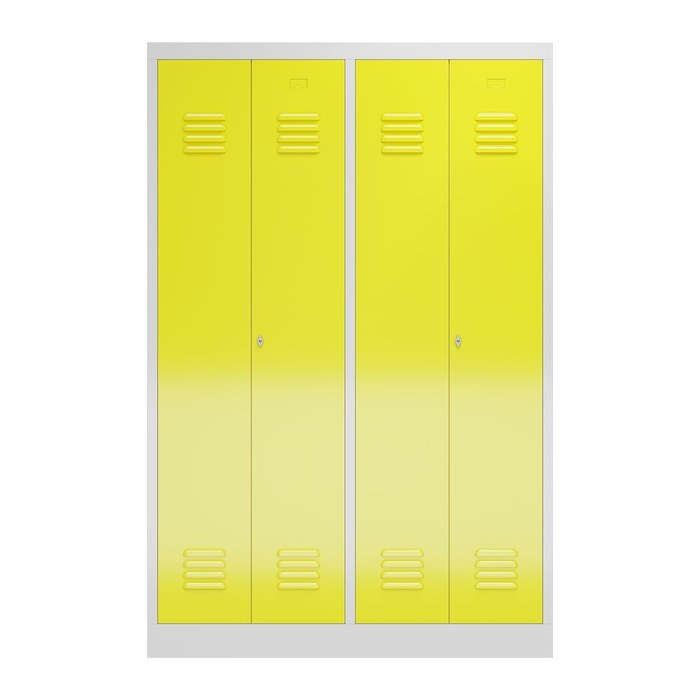 ClassiX Spind lichtgrau, zinkgelb X-510446, 2 Schließfächer 118,5 x 50,0 x 180,0 cm