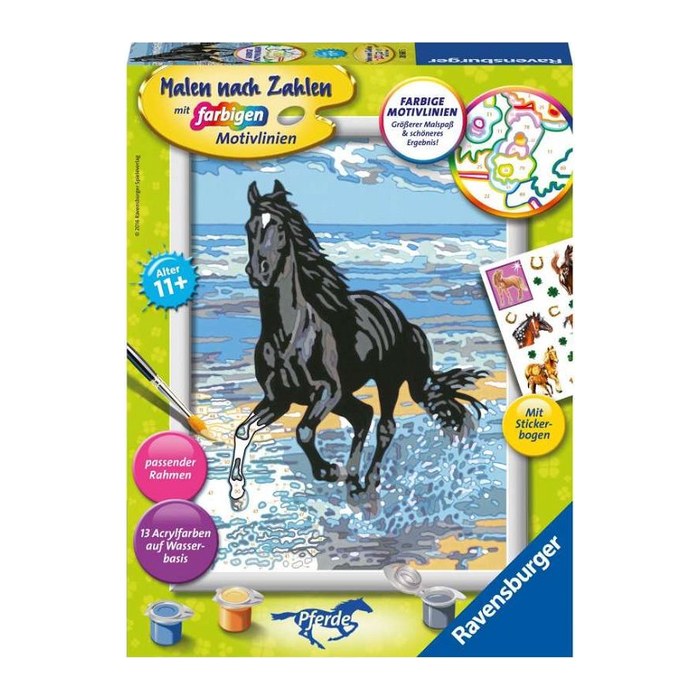 Ravensburger Malen-nach-Zahlen Pferd am Strand mehrfarbig