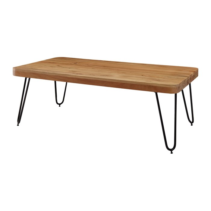 WOHNLING Couchtisch rechteckig Massivholz akazie 115,0 x 60,0 x 40,0 cm, 1 St.