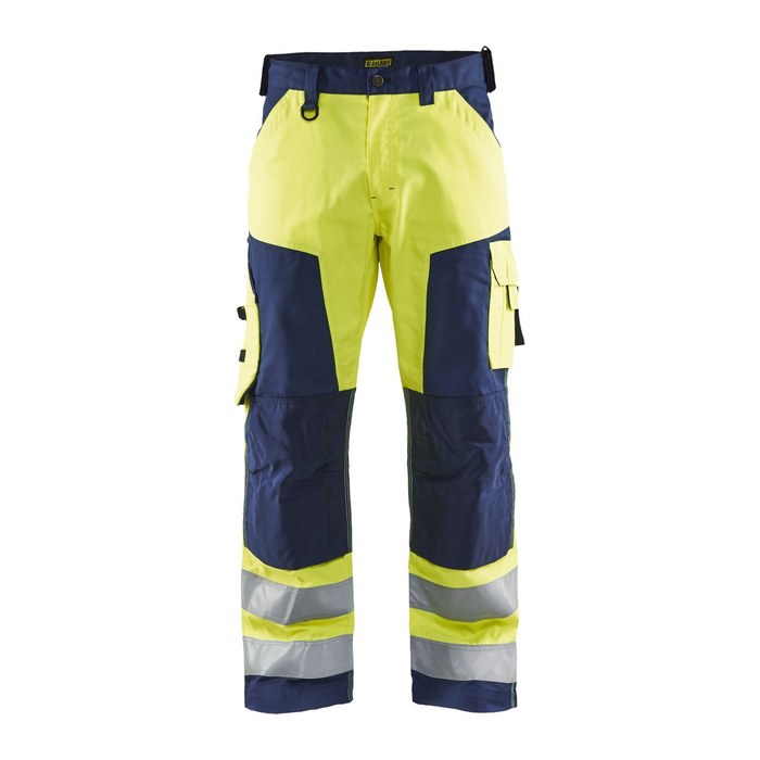 BLAKLÄDER® Herren Warnschutzhose 1566 gelb, marine Größe 22