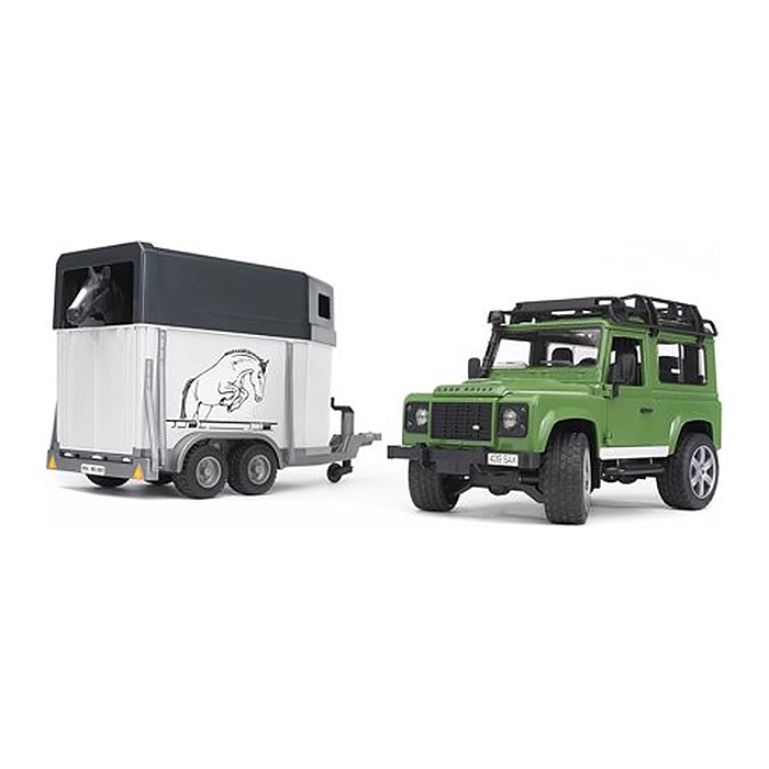 bruder Land Rover Defender mit Pferdeanhänger 2592 Spielzeugauto