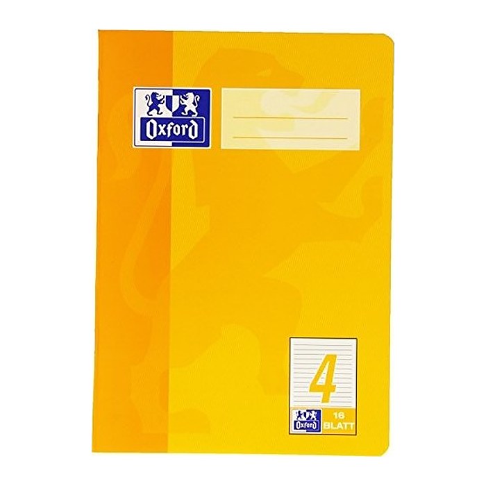 OXFORD Schulheft Lineatur 4 liniert DIN A5 ohne Rand, 16 Blatt, 1 St.