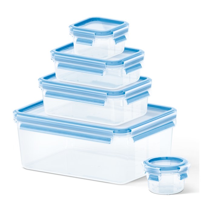 emsa Frischhaltedosen-Set CLIP & CLOSE transparent 0,15/0,2/0,55/1,0/3,7 l, 1 Set