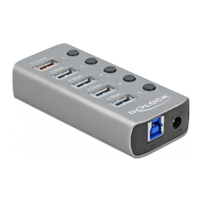 DeLOCK USB-Hub 4-fach grau
