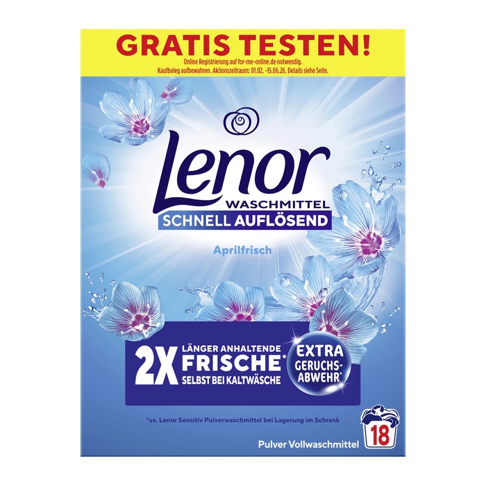 Lenor Aprilfrisch Waschmittel Pulver, 900 g