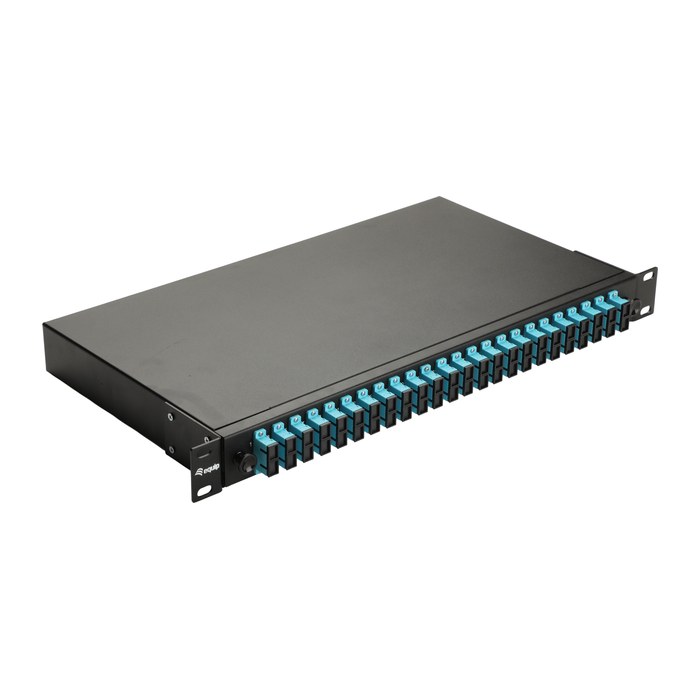 Equip LWL-Spleißkasten 24-Port LC-Duplex OM3 1U komplett sw